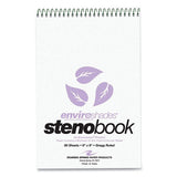 Roaring Spring Enviroshades Steno Notepad, Gregg Rule, White Cover, 80 Orchid 6 x 9 Sheets, 4/Pack