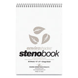 Roaring Spring Enviroshades Steno Notepad, Gregg Rule, White Cover, 80 Gray 6 x 9 Sheets, 4/Pack