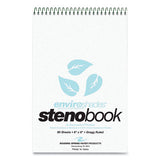 Roaring Spring Enviroshades Steno Notepad, Gregg Rule, White Cover, 80 Blue 6 x 9 Sheets, 4/Pack