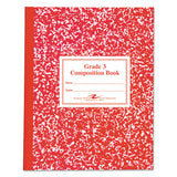 Roaring Spring Grade School Ruled Composition Book, Manuscript Format, Red Cover, 9.75 x 7.75, 50 Sheets