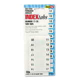 Redi-Tag Legal Index Tabs, 1/12-Cut Tabs, 11-20, White, 0.44" Wide, 104/Pack