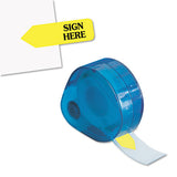 Redi-Tag Arrow Message Page Flags in Dispenser, "Sign Here", Yellow, 120 Flags/Dispenser