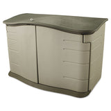 Rubbermaid Horizontal Outdoor Storage Shed, 55 x 28 x 36, 20 cu ft, Olive Green/Sandstone