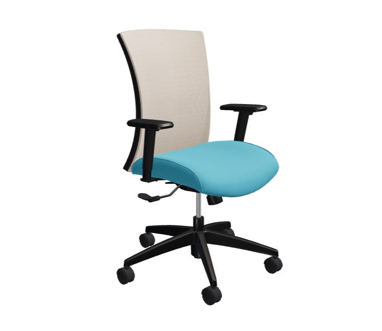 Global Vion – Lush Sand Dimension Mesh High Back Tilter Task Chair in Vibrant Fabric for the Modern Office, Home and Business