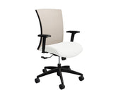Global Vion – Sleek Sand Dimension Mesh Medium Back Tilter Task Chair in Vinyl for the Modern Office, Home and Business