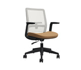 Global Factor – Smart and Chic Sand Mesh Synchro-Tilter Mid-Back Chair in Vinyl, Perfect for your State-of-the-Art Office, Home and Business.