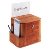 Safco Bamboo Suggestion Boxes, 10 x 8 x 14, Cherry