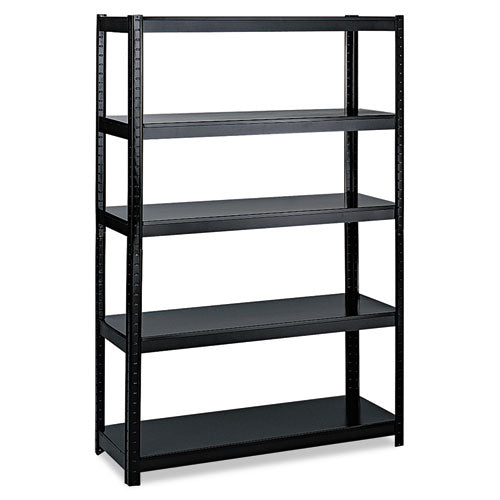 Safco Boltless Steel Shelving, Five-Shelf, 48w x 24d x 72h, Black
