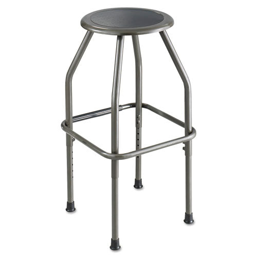Safco Diesel Industrial Stool with Stationary Seat, Backless, Supports Up to 250 lb, 22" to 30" Seat Height, Pewter