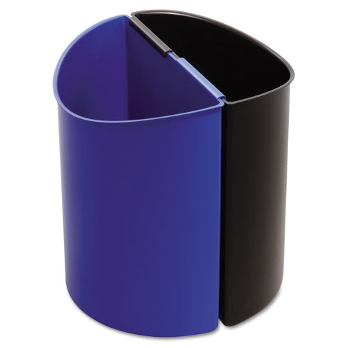 Safco Desk-Side Recycling Receptacle, 7 gal, Black/Blue