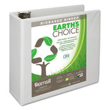 Samsill Earth's Choice Biobased D-Ring View Binder, 3 Rings, 4" Capacity, 11 x 8.5, White