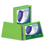 Samsill Clean Touch Round Ring View Binder Protected w/Antimicrobial Additive, 3 Rings, 1" Capacity, 11 x 8.5, Lime