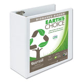Samsill Earth's Choice Biobased Round Ring View Binder, 3 Rings, 5" Capacity, 11 x 8.5, White