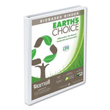 Samsill Earth's Choice Biobased Round Ring View Binder, 3 Rings, 0.5" Capacity, 11 x 8.5, White