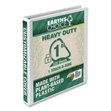 Samsill Earth's Choice Heavy-Duty Biobased One-Touch Locking D-Ring View Binder, 3 Rings, 1" Capacity, 11 x 8.5, White
