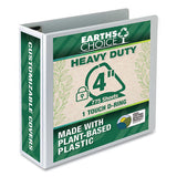 Samsill Earth's Choice Heavy-Duty Biobased One-Touch Locking D-Ring View Binder, 3 Rings, 4" Capacity, 11 x 8.5, White