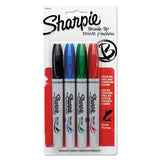 Sharpie Brush Tip Permanent Marker, Medium Brush Tip, Assorted Primary Colors, 4/Set