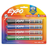 EXPO Ink Indicator Dry Erase Marker, Broad Chisel Tip, Assorted Colors, 4/Set