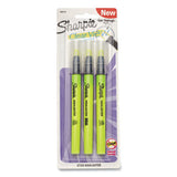 Sharpie Clearview Pen-Style Highlighter, Fluorescent Yellow Ink, Chisel Tip, Yellow/Black/Clear Barrel, 3/Pack