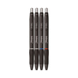 Sharpie S-Gel S-Gel High-Performance Gel Pen, Retractable, Medium 0.7 mm, Assorted Ink Colors, Black Barrel, 4/Pack