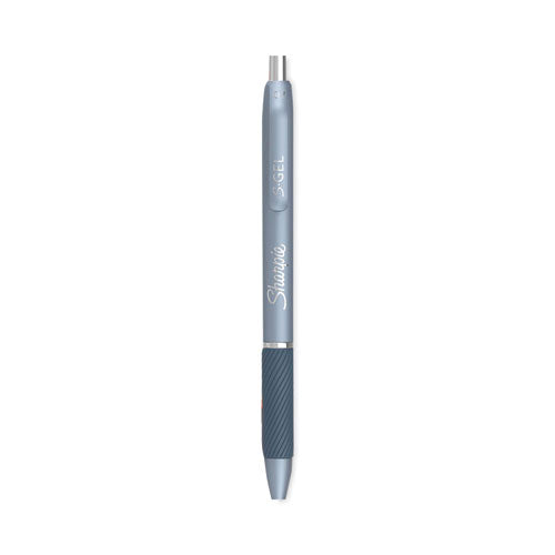Sharpie S-Gel S-Gel Fashion Barrel Gel Pen, Retractable, Medium 0.7 mm, Black Ink, Frost Blue Barrel, 4/Pack