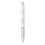 Sharpie S-Gel S-Gel Fashion Barrel Gel Pen, Retractable, Medium 0.7 mm, Black Ink, Pearl White Barrel, Dozen
