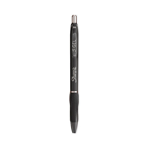 Sharpie S-Gel S-Gel High-Performance Gel Pen, Retractable, Extra-Fine 0.38 mm, Black Ink, Black Barrel, 4/Pack