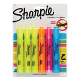Sharpie Tank Style Highlighters, Assorted Ink Colors, Chisel Tip, Assorted Barrel Colors, 6/Set