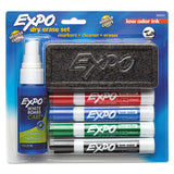 EXPO Low-Odor Dry Erase Marker Starter Set, Broad Chisel Tip, Assorted Colors, 4/Set