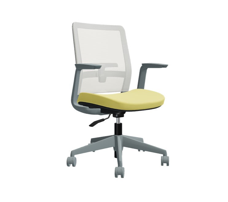 Global Factor – Smart and Chic Sand Mesh Synchro-Tilter Mid-Back Chair in Plush Fabric, Perfect for your State-of-the-Art Office, Home and Business.