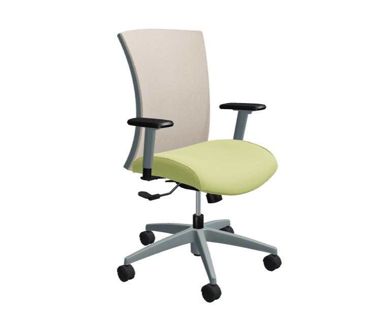 Global Vion – Lush Sand Dimension Mesh Medium Back Tilter Task Chair in Vibrant Fabric for the Modern Office, Home and Business