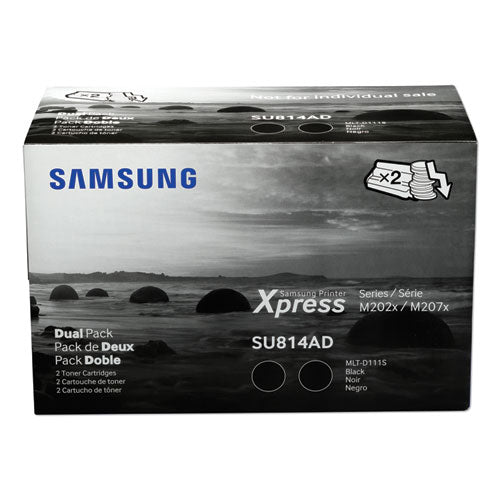 Samsung SU814AD (MLT-D111S) Toner, 1,000 Page-Yield, Black, 2/Pack