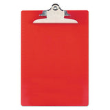 Saunders Recycled Plastic Clipboard with Ruler Edge, 1" Clip Capacity, Holds 8.5 x 11 Sheets, Red