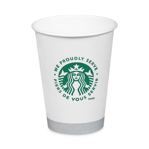 Starbucks Hot Cups, 12 oz, White with Green Starbucks Logo, 1,000/Carton