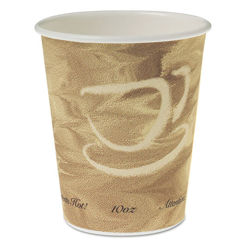 Dart Single Sided Poly Paper Hot Cups, 10 oz, Mistique Design, 50/Bag, 20 Bags/Carton
