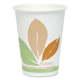 Dart Bare by Solo Eco-Forward PLA Paper Hot Cups, 12 oz, Leaf Design, White/Green/Orange, 50/Pack