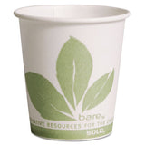 SOLO Cup Company Bare Eco-Forward Paper Treated Water Cups, Cold, 3 oz, White/Green, 100/Sleeve, 50 Sleeves/Carton