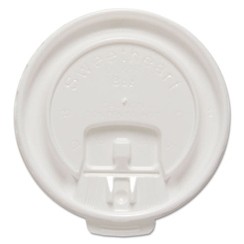 Dart Lift Back and Lock Tab Cup Lids for Foam Cups, Fits 8 oz Trophy Cups, White, 100/Pack
