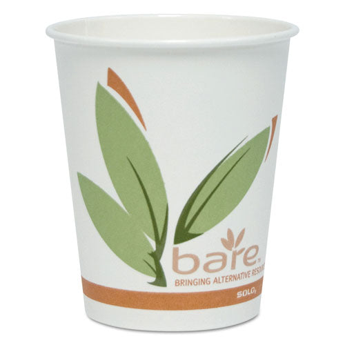 Dart Bare by Solo Eco-Forward Recycled Content PCF Hot Cups, 10 oz, Green/White/Beige, 300/Carton