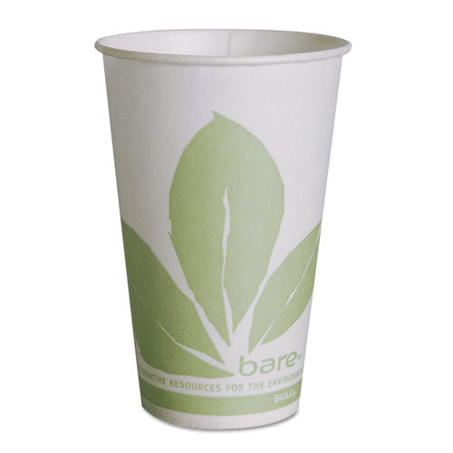 SOLO Cup Company Bare Eco-Forward Treated Paper Cold Cups, 12 oz, Green/White, 100/Sleeve, 20 Sleeves/Carton