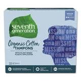Seventh Generation Organic Cotton Tampons, Regular, 18/Pack, 6 Packs/Carton