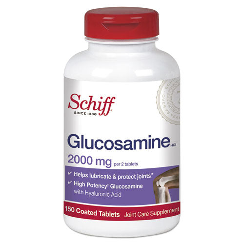 Schiff Glucosamine 2000 mg with Hyaluronic Acid Coated Tablet, 150 Tablets/Bottle