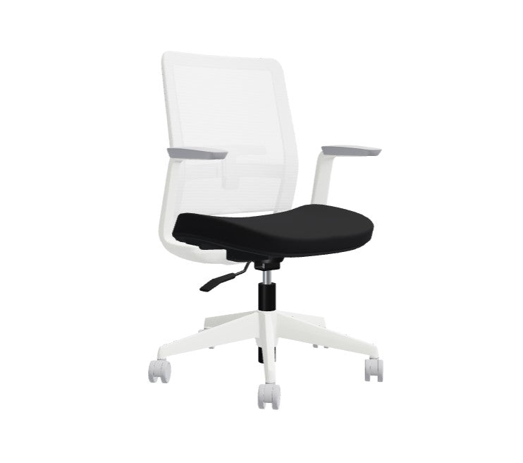 Global Factor – Smart and Chic Snow Mesh Synchro-Tilter Mid-Back Chair in Plush Fabric, Perfect for your State-of-the-Art Office, Home and Business.