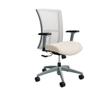 Global Vion – Sleek Stone Mesh Medium Back Tilter Task Chair in Vinyl for the Modern Office, Home and Business