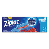 Ziploc Zipper Freezer Bags, 1 gal, 2.7 mil, 9.6" x 12.1", Clear, 28/Box