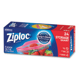 Ziploc Seal Top Bags, 1 qt, 7.44" x 7", Clear, 24/Box
