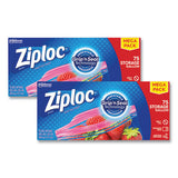 Ziploc Seal Top Bags, 1 gal, 10.75" x 10.56, Clear, 75/Pack, 2 Packs/Box