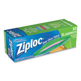 Ziploc Sandwich Seal Top Bags, 8" x 7", Clear, 30/Box