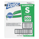 Ziploc Resealable Sandwich Bags, 1.2 mil, 6.5" x 6", Clear, 500/Box