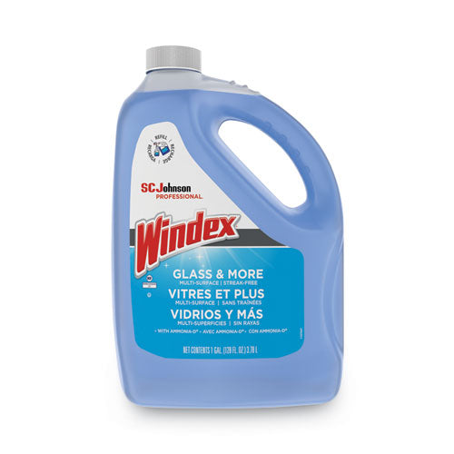 Windex Glass Cleaner with Ammonia-D, 1 gal Bottle, 4/Carton